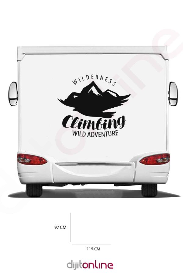Karavan Karavan Tırmanış Sticker - Dağ ve Kuş Sticker - 115x97 Cm