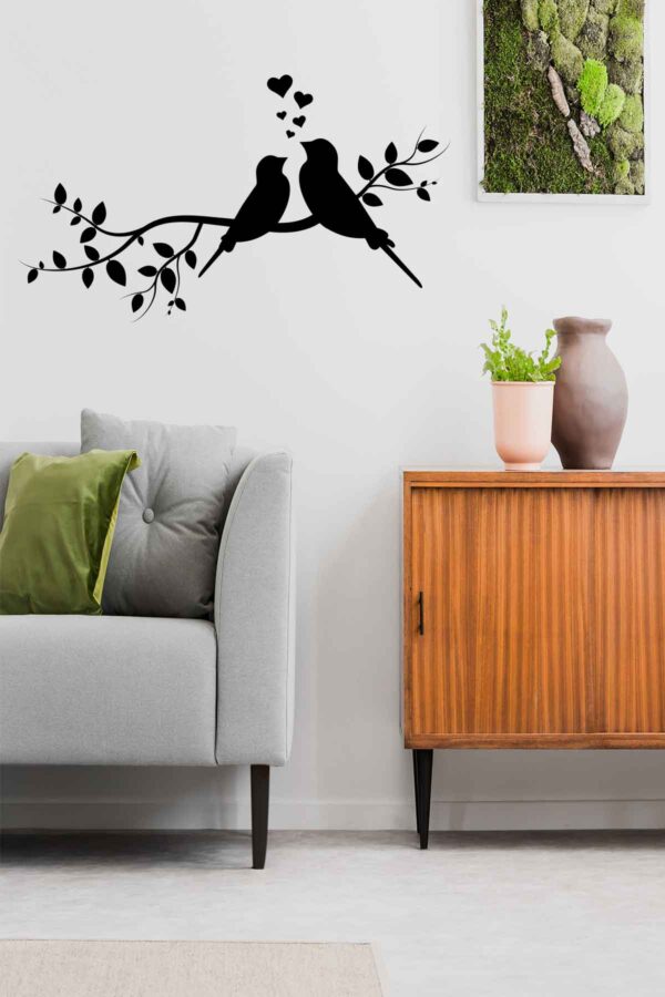 Duvar Sticker - Ağaç ve Kuş Sticker - 120x68 Cm