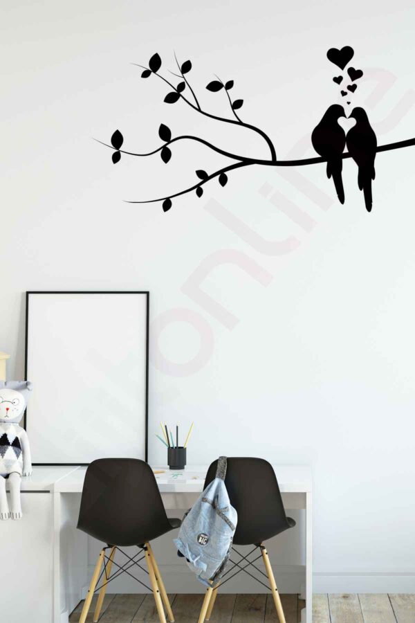 Duvar StDuvar Sticker - Ağaç ve kuş - 120x61 Cm