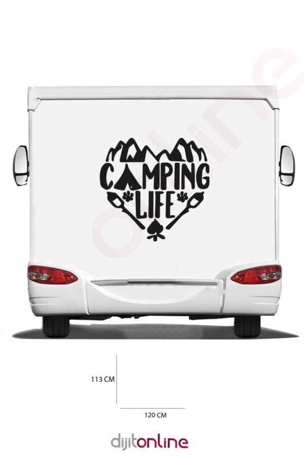 Karavan Kamp Sticker - Camping Life Sticker - 120x113 Cm