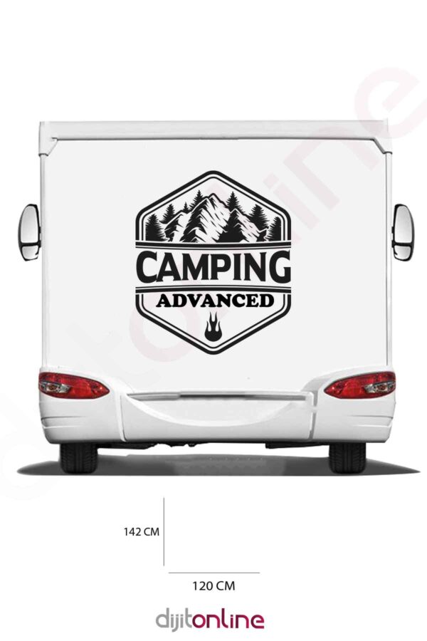 Karavan Kamp Sticker - Macera Sticker - Dağ Sticker - 120x142 Cm