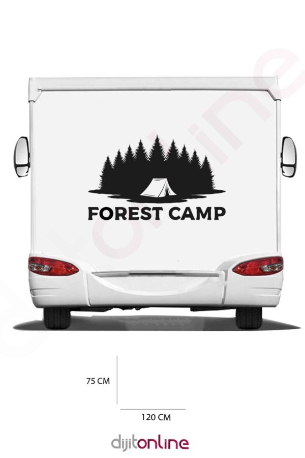 Karavan Kamp Sticker - Orman Sticker - 120x75 Cm