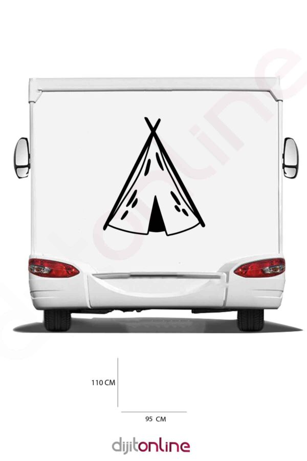 Karavan Sticker - Kamp Çadırı Sticker - 110x95 Cm