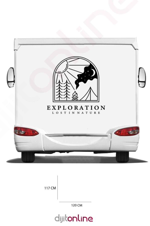 Dijitonline Karavan Sticker - Ay Ve Yıldız Sticker - Ateş Sticker - 120x117 Cm