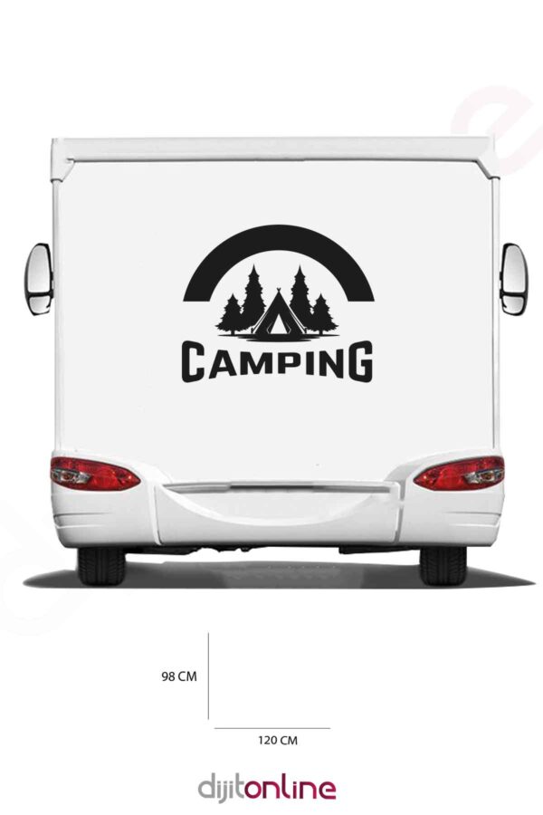 Karavan Sticker - Kamp Sticker - Orman Sticker - 120x98 Cm