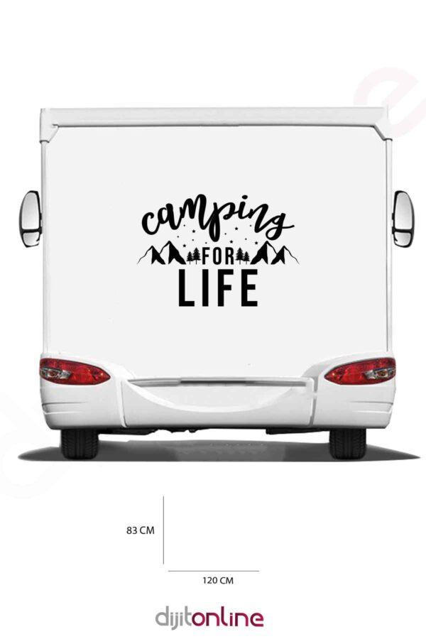 Karavan Kamp Sticker - Kamping For Life Sticker - Dağ Sticker - 120x83 Cm