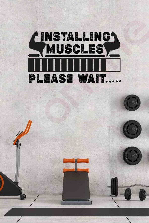 Spor Salonu Duvar Sticker - Fitness Sticker - Dekoratif Sticker - Gym Sticker - 120x67 Cm