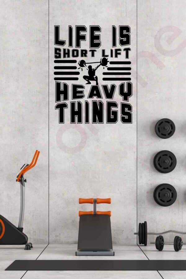 Spor Salonu Duvar Sticker - Fitness Sticker - Dekoratif Sticker - Gym Sticker - 96x120 Cm