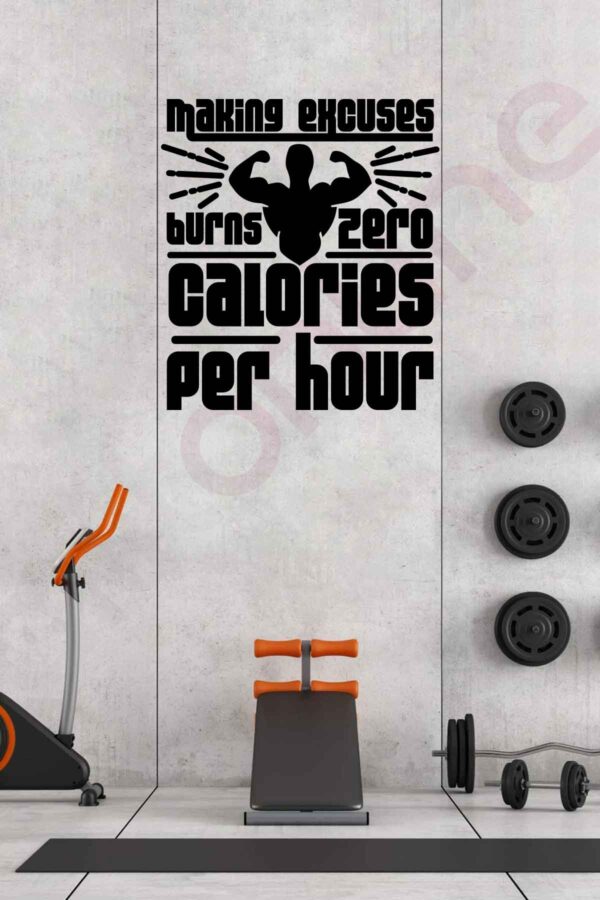 Spor Salonu Duvar Sticker - Fitness Sticker - Dekoratif Sticker - Gym Sticker - 108x120 Cm