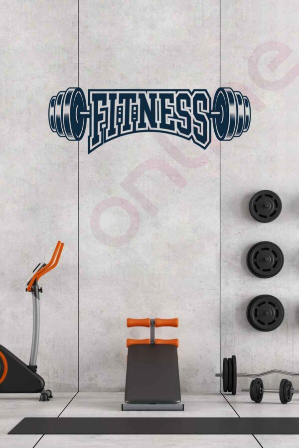 Spor Salonu Duvar Sticker - Fitness Sticker - Dekoratif Sticker - Gym Sticker - 120x40 Cm