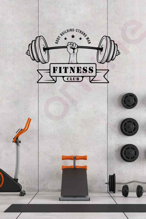 Spor Salonu Duvar Sticker - Fitness Sticker - Dekoratif Sticker - Gym Sticker - 120x69 Cm