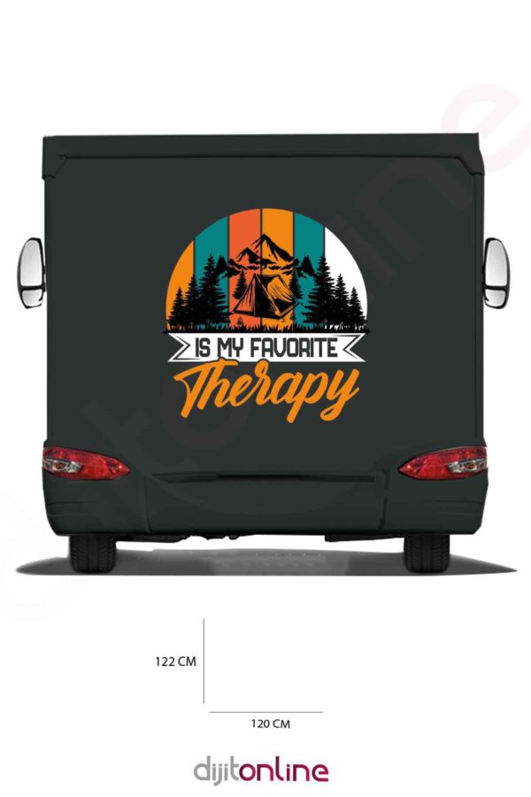 Karavan Kamp Baskı Sticker - Dağ Sticker - Ağaç Sticker - 120x122 Cm