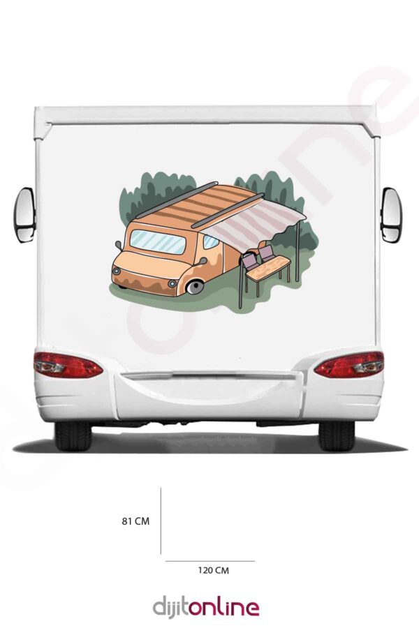 Karavan Baskı Sticker - Kamp Sticker - 120x81 Cm