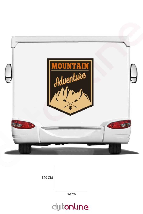 Karavan Macera Baskı Sticker - Dağ Sticker - Yay Oku Sticker - 96x120 Cm