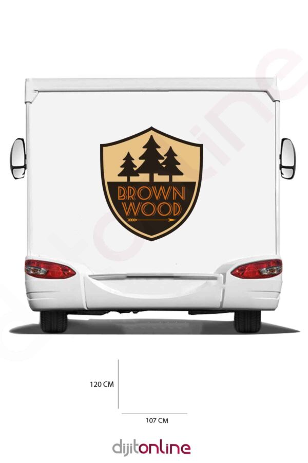 Karavan Baskı Sticker - Ağaç Sticker - 107x120 Cm