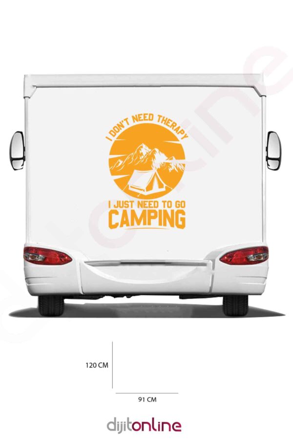 Karavan Kamp Baskı Sticker - Kamp Çadırı Sticker - Dağ Sticker - 91x120 Cm