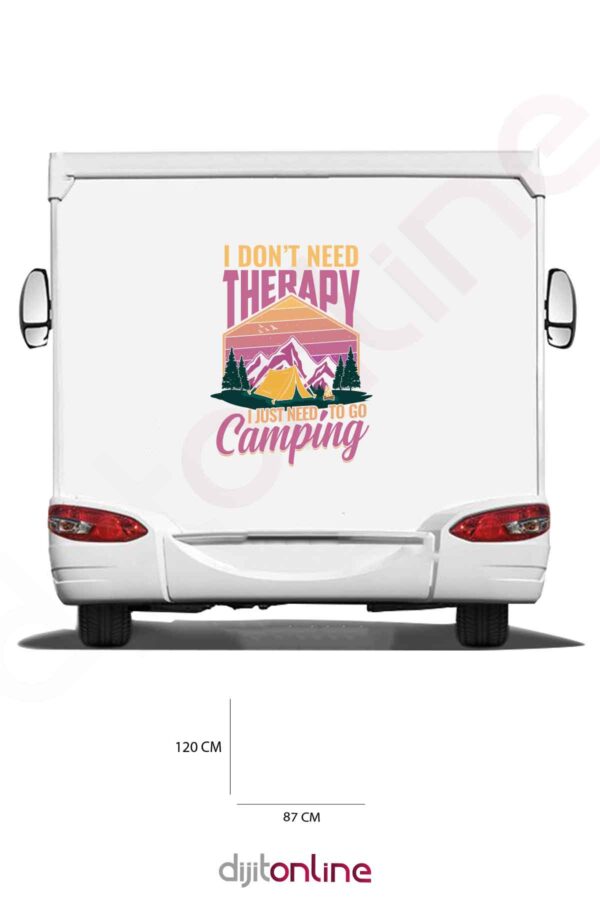 Karavan Kamp Baskı Sticker - Çadır ve Ateş Sticker - Dağ ve Kuş Sticker - 87x120 Cm
