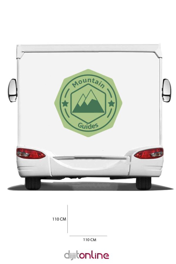 Karavan Dağ Baskı Sticker - Yıldız Sticker - 110x110 Cm