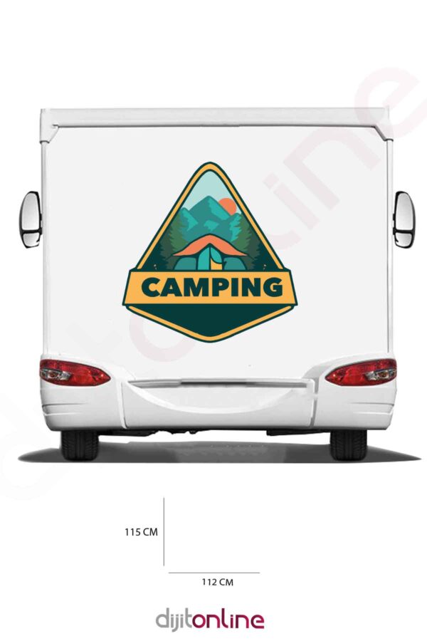 Karavan Kamp Baskı Sticker - Kam Çadırı Sticker - 112x115 Cm