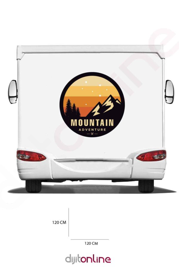 Karavan Macera Baskı Sticker - Dağ Sticker - 120x120 Cm