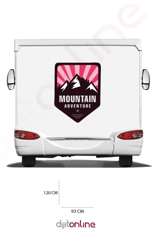 Karavan Macera Baskı Sticker - Dağ Sticker - 120x93 Cm