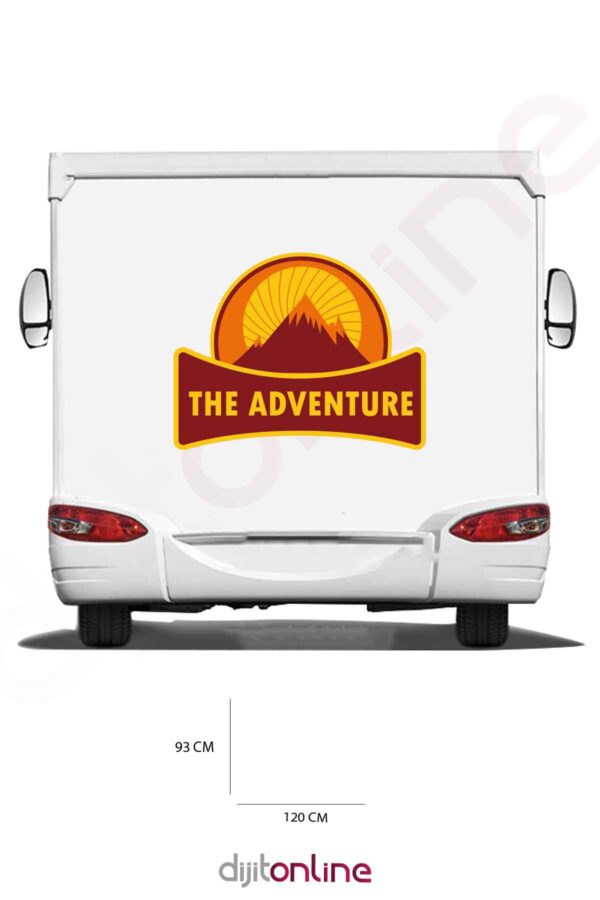 Karavan Baskı Dağ Sticker - Macera Sticker - 120x93 Cm