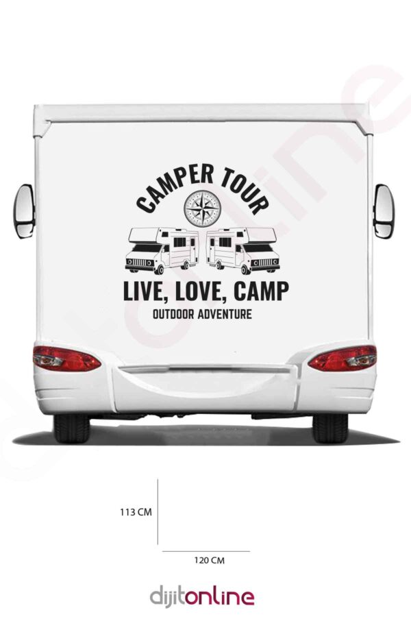 Karavan Kamp Sticker - Pusula Sticker - Macera Sticker - 120x113 Cm