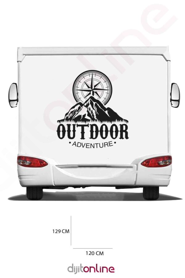 Karavan Pusula Sticker - Macera Sticker - Dağ Sticker - 120x129 Cm