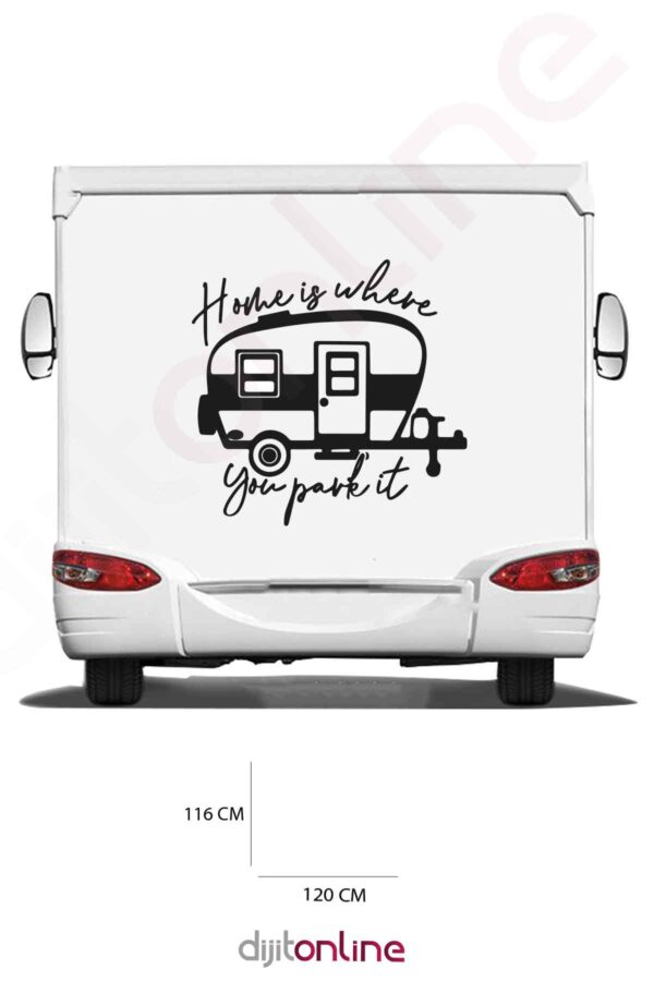 Karavan Baskı Sticker - Karavan Araç Sticker - 120x116 Cm