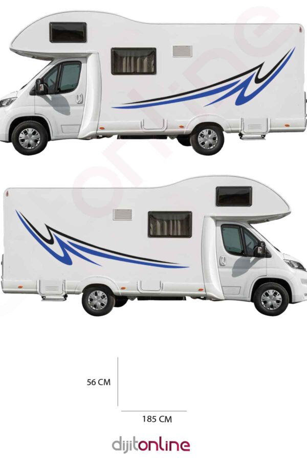 2 Adet Karavan Sticker - Grafik Sticker - 185x56 Cm