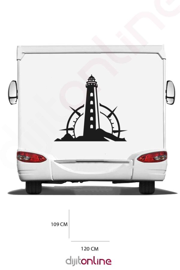 Karavan Pusula Sticker - Deniz Fener Sticker - 120x109 Cm