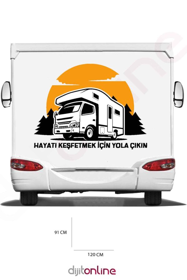 Karavan Baskı Sticker - Keşif Sticker - Kamp Orman Sticker - 120x91