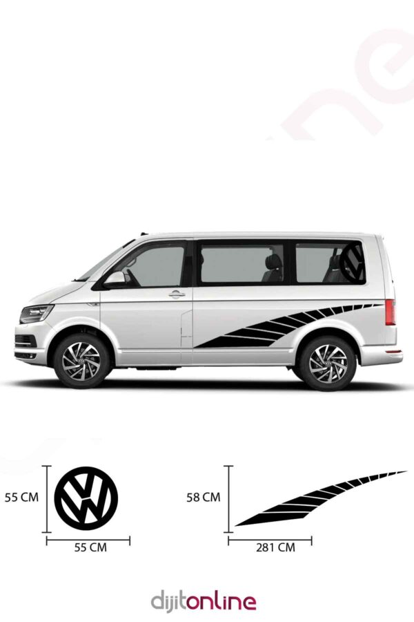 Volkswagen Transporter Sticker - Transporter Sticker - 281x58 Cm - 55x55 Cm