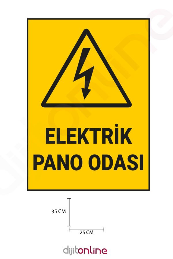 3 Adet Elektirik Pano Odası Uyarı Sticker - Uyarı Sticker - 25x35 Cm