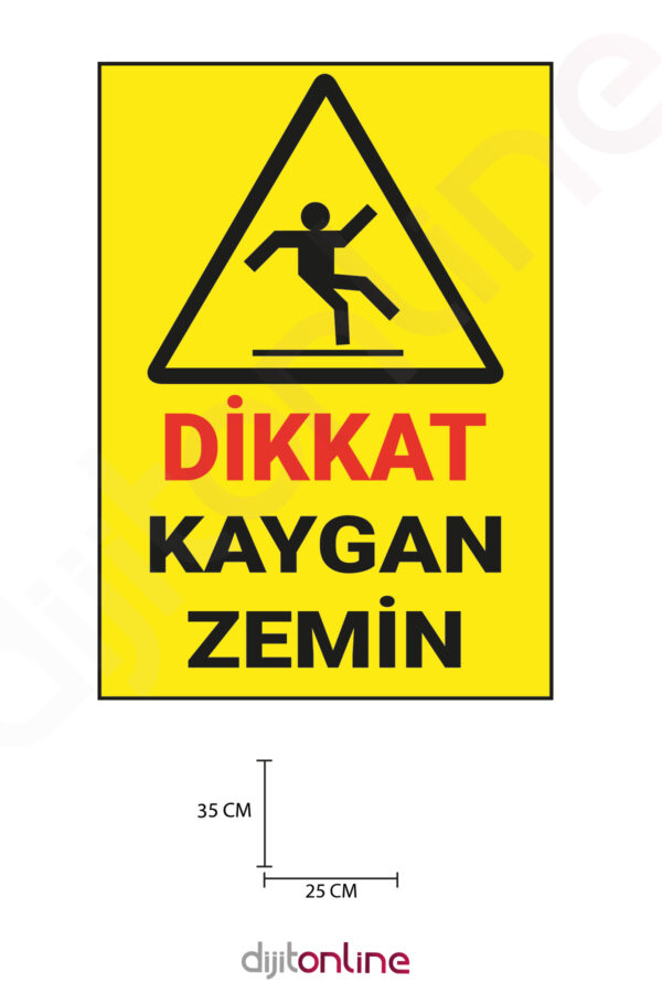 3 Adet Dikkat Kaygan Zemin Uyarı Sticker - Uyarı Sticker - 25x35 Cm