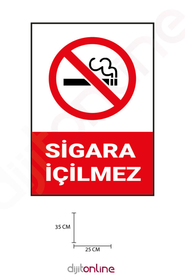 3 Adet Sigara İçilmez Uyarı Sticker - Uyarı Sticker - 25x35 Cm