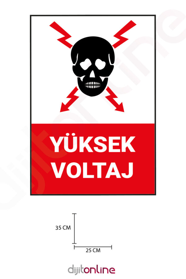 3 Adet Yüksek Voltaj Uyarı Sticker - Yüksek Voltaj Sticker - 25x35 Cm