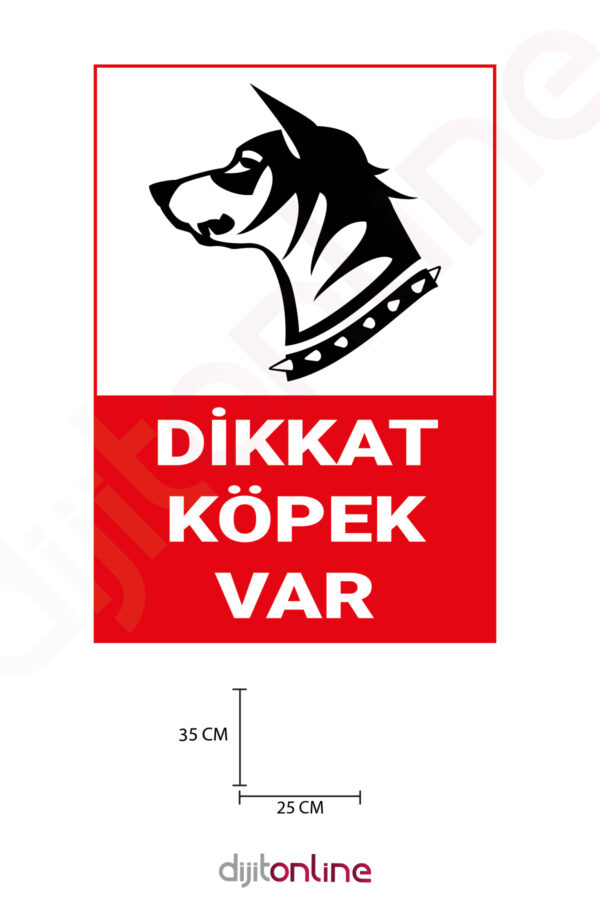 3 Adet Dikkat Köpek Var Uyarı Sticker - Uyarı Sticker - 25x35 Cm